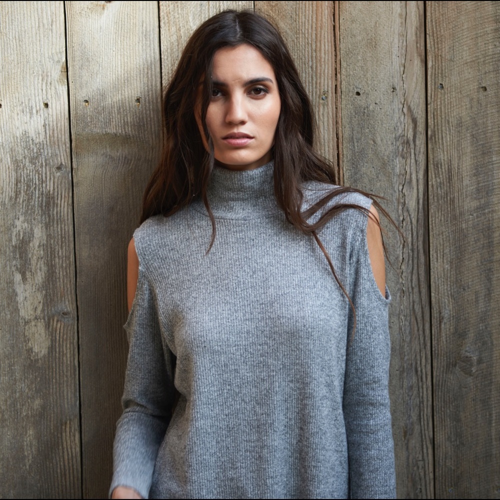 Caleigh & Clover Cold Shoulder Turtleneck
